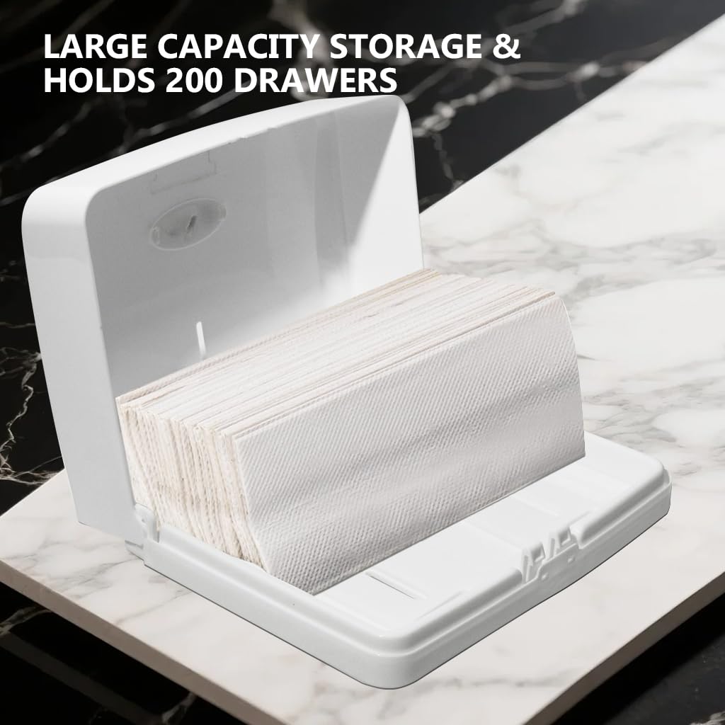 HASTHIP Toilet Paper Towel Dispenser Holder for Bathroom and Office Use 27x20cm | Waterproof No Drill Wall Mounted Design with Clear Window