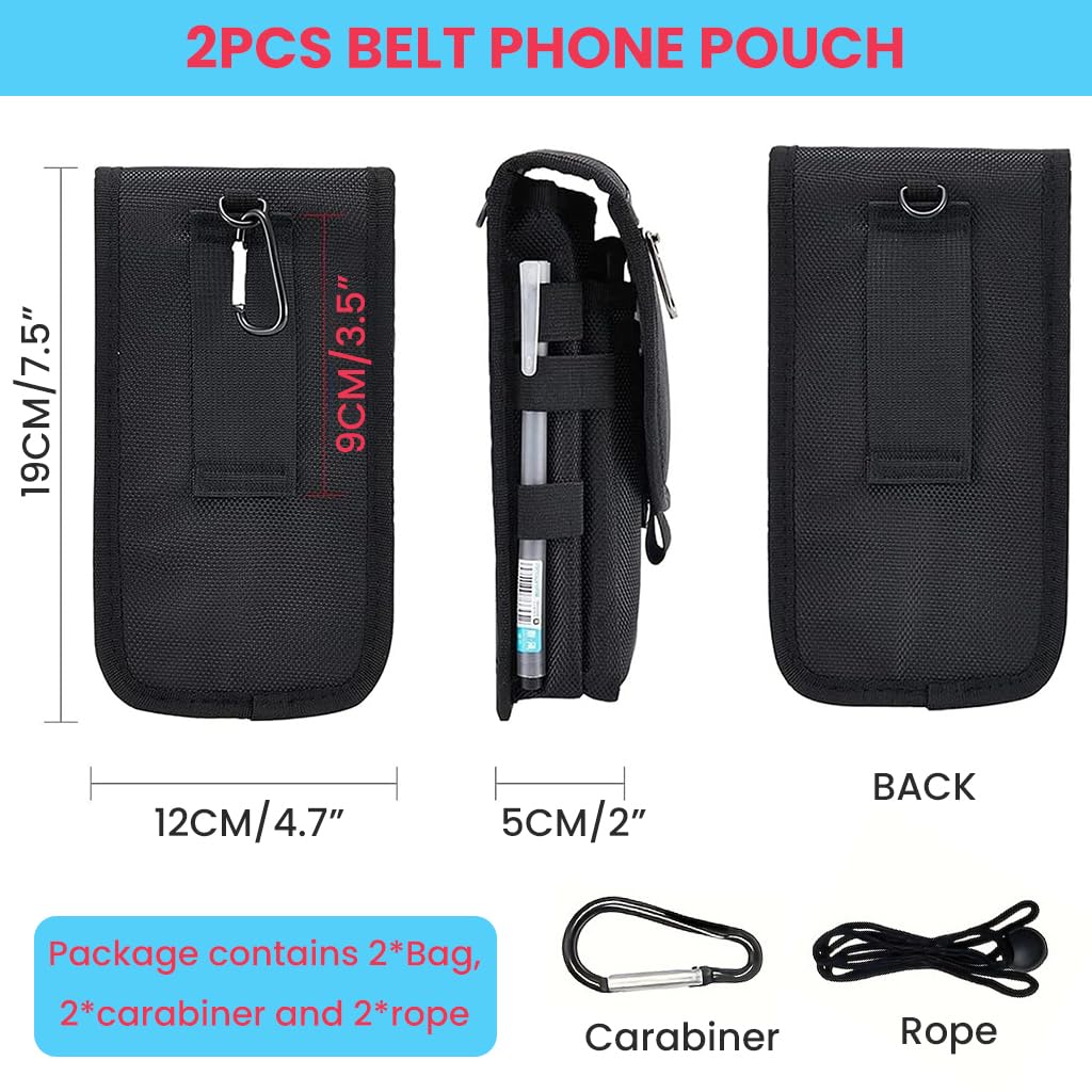 ZORBES Phone Belt Pouch for Outdoor Hiking featuring 3 Layer Storage and Hook and Loop Closure | 7.9x4.3 in Tactical Waist Bag