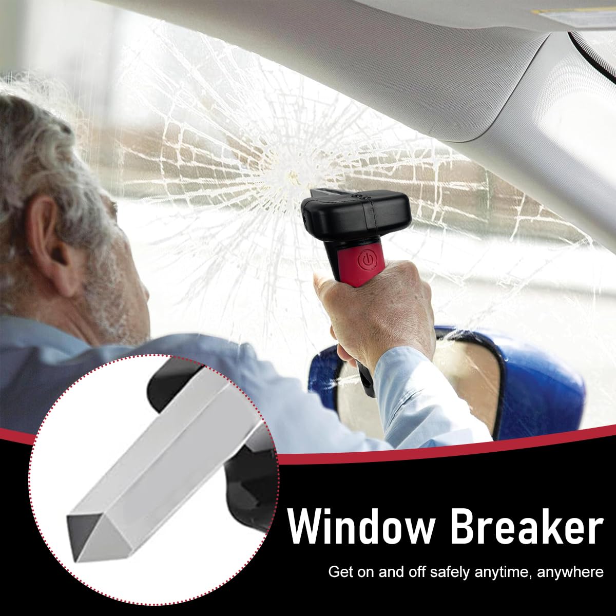 STHIRA Car Handle Assist for Elderly with Safety Hammer and Anti Slip Grip | Rugged Aluminum Alloy Support