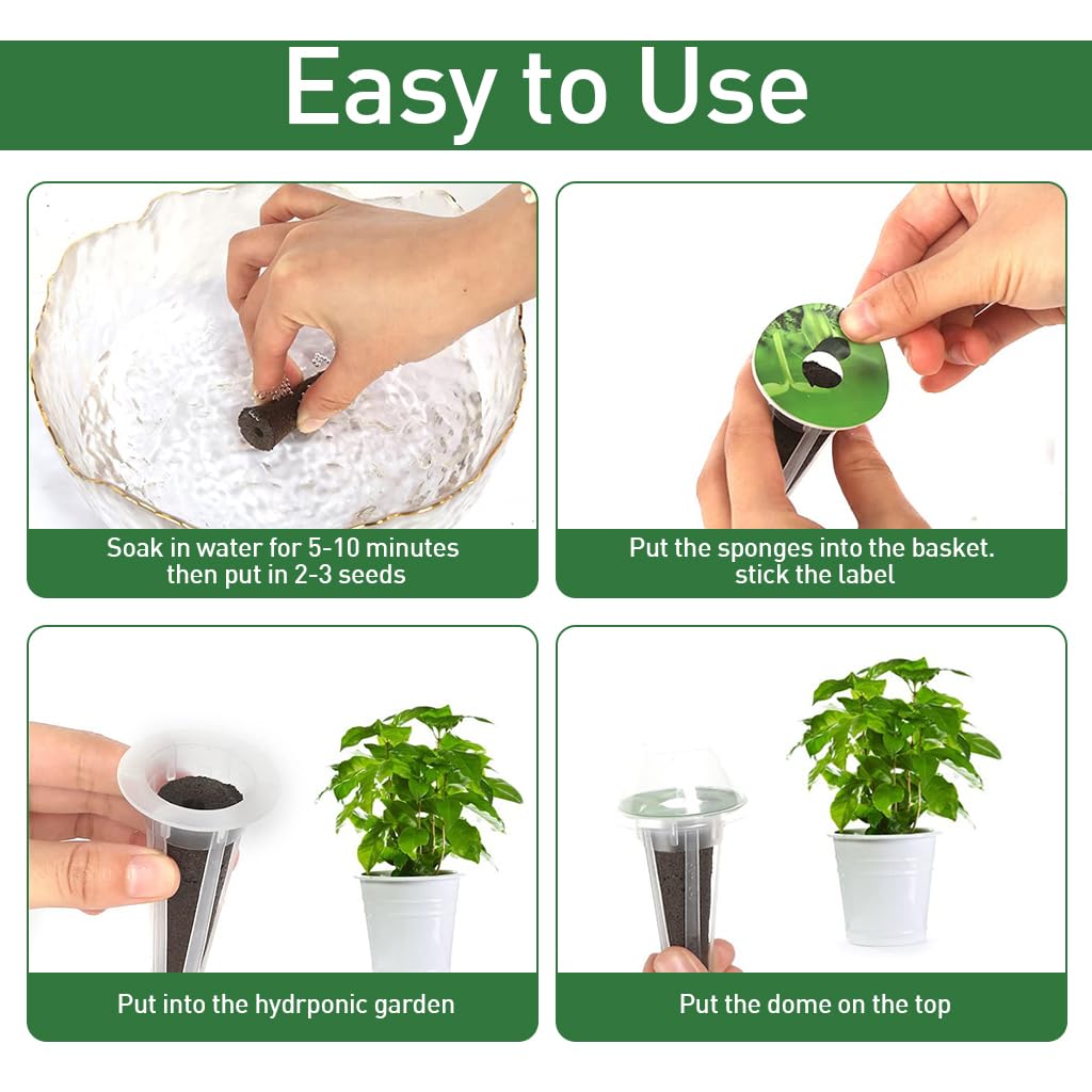 HASTHIP Hydroponics Growing System Kit for Seed Starting with 30 Cone Trays and Lids | 121 Pcs