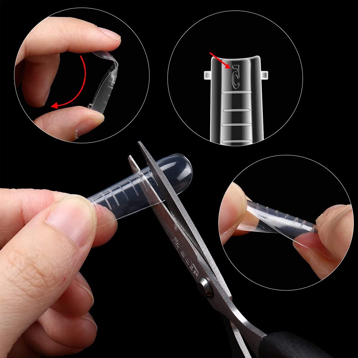 ZIBUYU Nail Forms Kit for DIY Nail Extension with 100 Pcs Dual Mold Tips and Gel Brush Pen