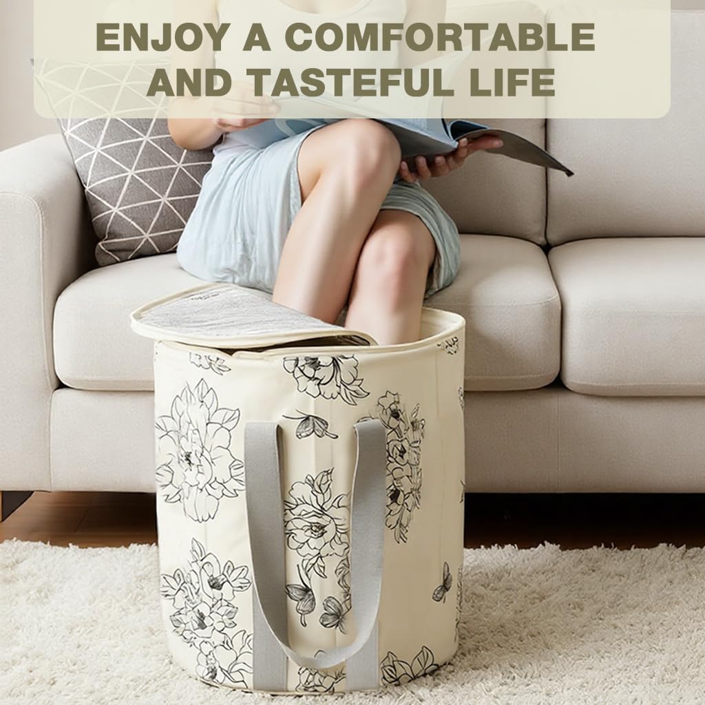 HANNEA Foldable Feet Soaking Bath Tub for Home Pedicure and Relaxation featuring Collapsible Design | Portable Foot Spa Basin with Multi Layer Insulation Structure