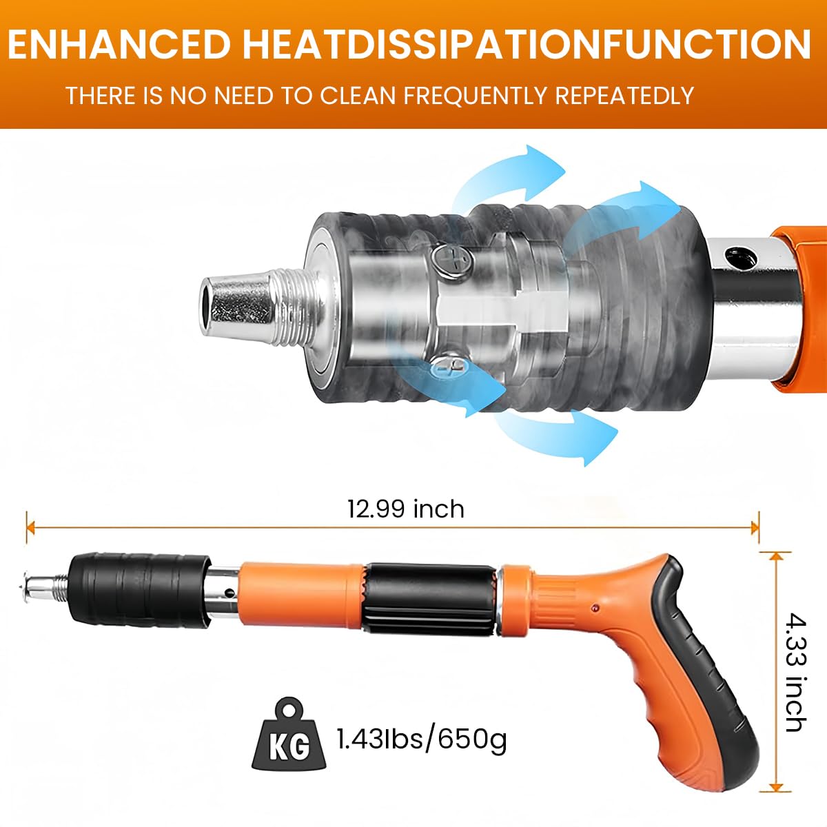 Serplex Concrete Nail Gun Kit with 100pcs Nails for Woodworking featuring Adjustable Driving Force and Ergonomic Handle