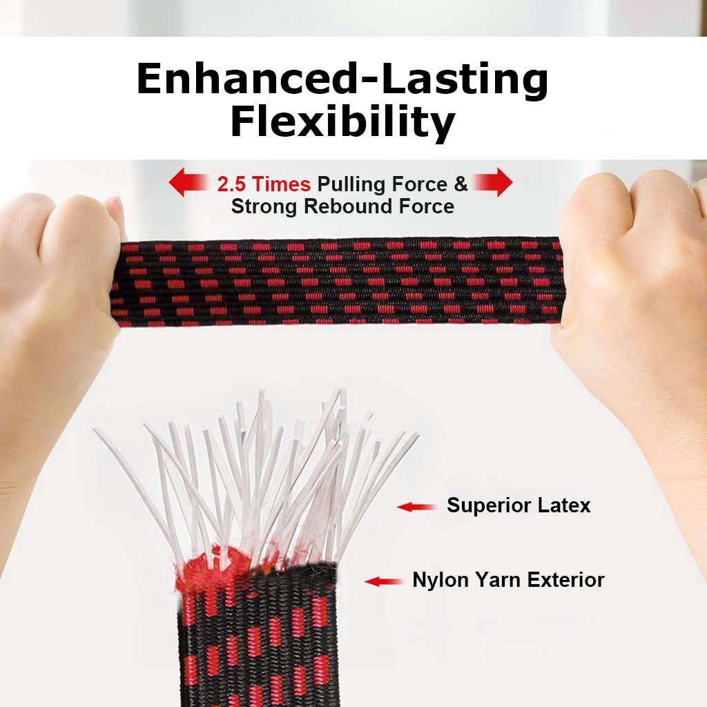 STHIRA® 12PCS 3.3ft Elastic Bungee Cord for Bike Luggage High Elasticity Strap with Metal Hooks Versatile Cords for Motorcycle Travel City Commutes