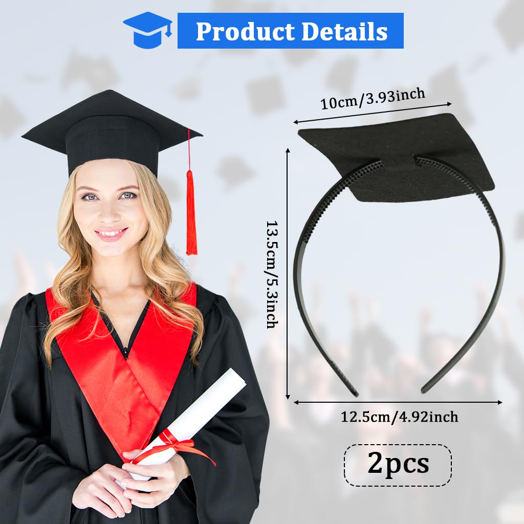 PATPAT Graduation Cap Headband for Secure Fit with Anti Fall Holder Insert | 2pcs Set