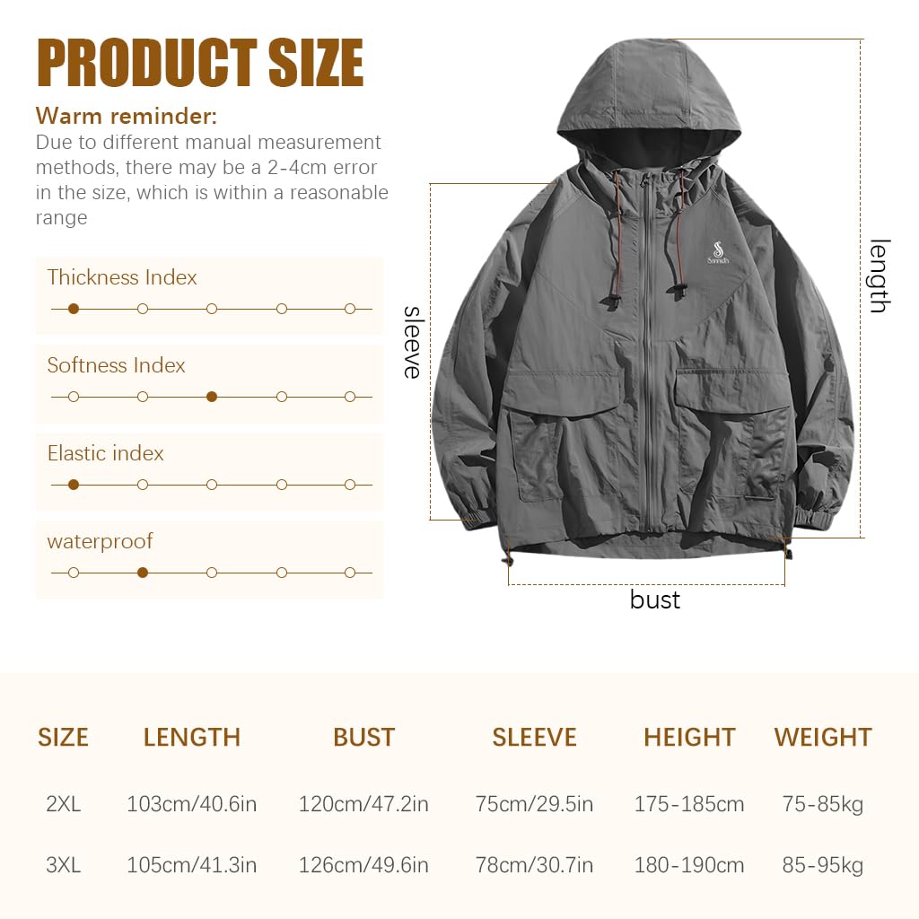 SANNIDHI Rain Coat for Running and Hiking with UPF 50+ Fabric and Elastic Cuffs | Waterproof Jacket for Men and Women