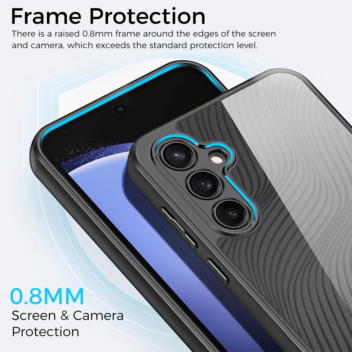 ZORBES Phone Case for Samsung Galaxy S24 with 0.8mm Raised Frame | Matte PC and Silicone Protection