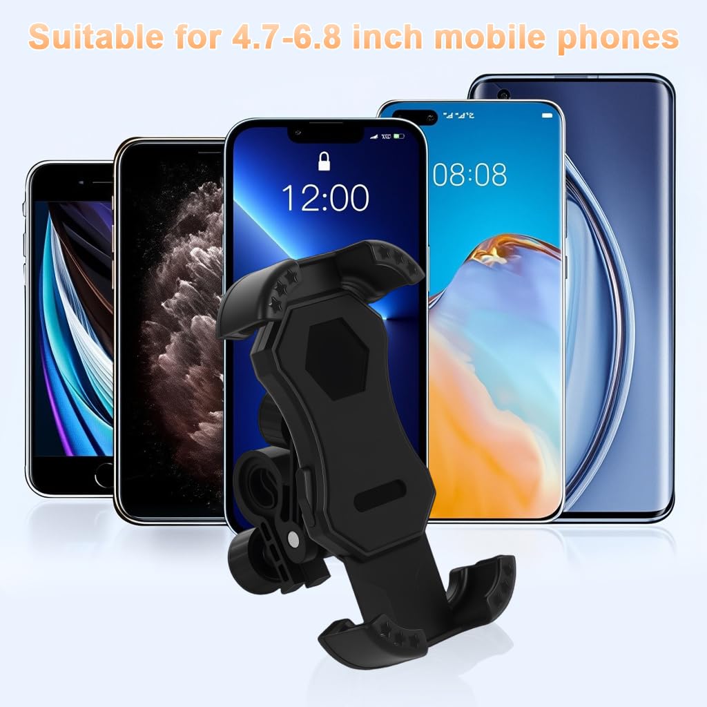 STHIRA Bike Mobile Holder for Handlebar or Rearview Mirror with 360° Rotation | Secure Anti‑Slip Mount for Smartphones