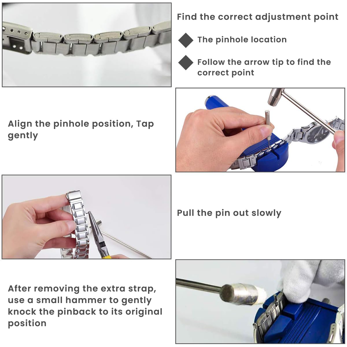 Serplex Watch Repair Kit for Battery Replacement and Strap Adjustment with Stainless Steel Tools & Carrying Case