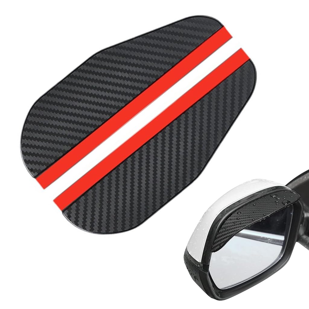 ZIBUYU Car Mirror Rain Protector for Clear Rearview with 16.5×5.5cm PVC Covers | Black