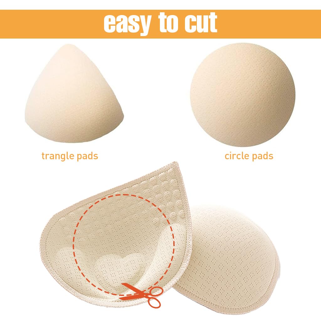 MAYCREATE Bra Pads Inserts for Sports Bras and Bikini Tops featuring 3D Push Up Design | 2 Pairs Breathable Faux Latex Cups