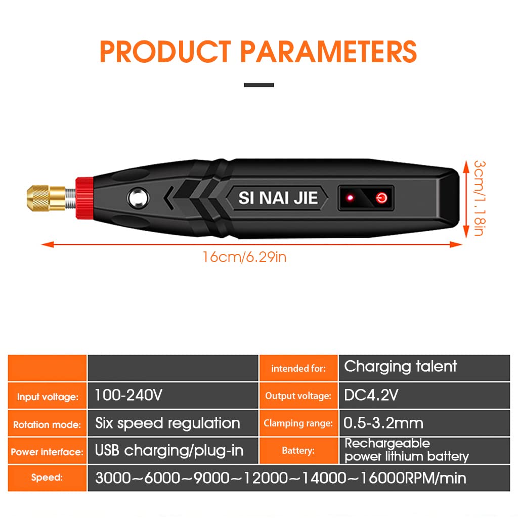 HASTHIP Cordless Drill Machine Kit for DIY Craft and Woodwork with 6 Speed 120pcs Accessories | USB Rechargeable Electric Drill