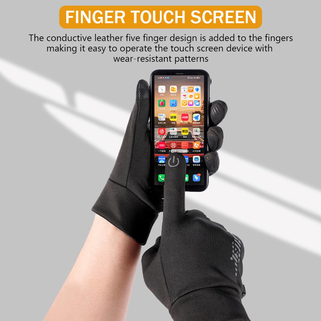 Proberos Riding Gloves for Winter Outdoor Use with Touch Screen Fingertips and Anti Slip Palm | Unisex Thermal Warmth