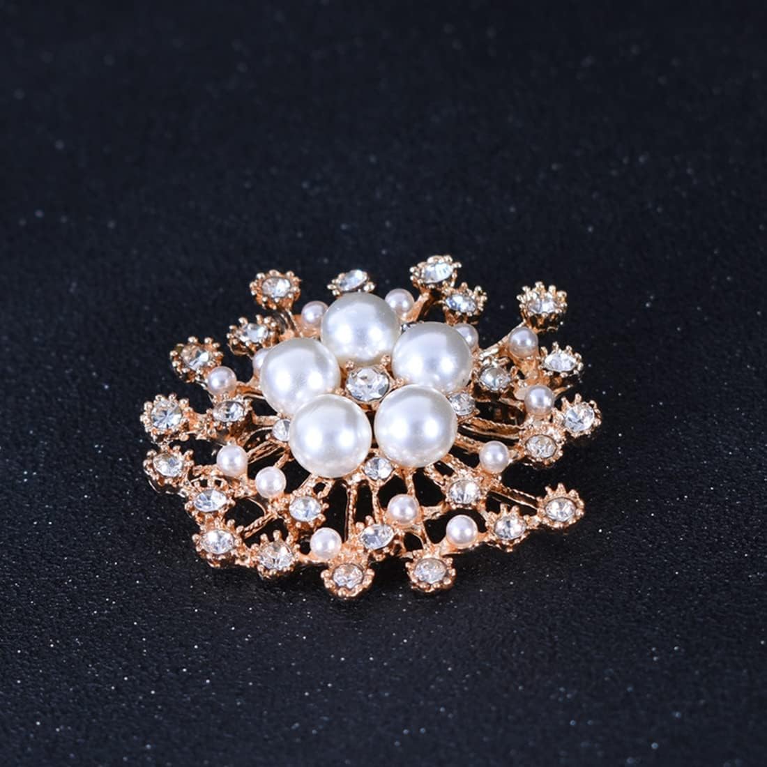 Zibuyu Brooch for Women featuring 2.36 in Rhinestone Pearl Snowflake Design | Elegant Gift
