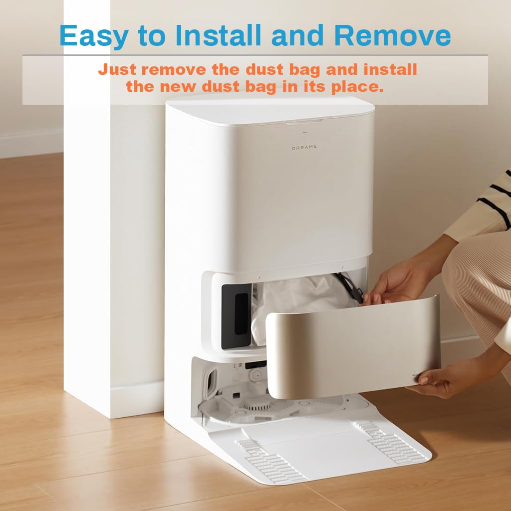 HASTHIP Dust Collector Bags for Dreame L10s Pro Ultra featuring 196x108x139mm Large Capacity | Pack of 4 with Superior Filtration