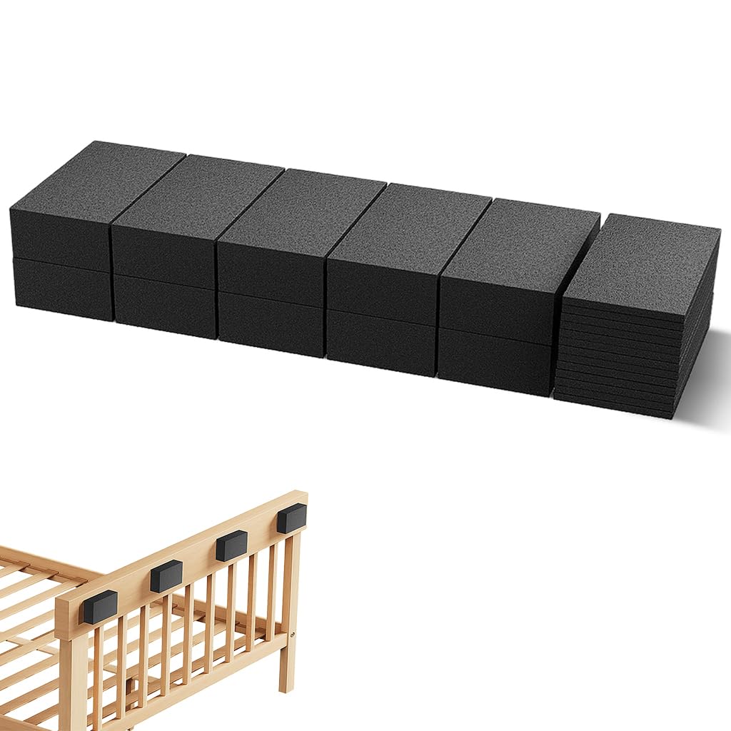 Serplex® 20Pcs EVA Furniture Wall Protectors, Black Headboard Stoppers for Wall, Wall Protector from Furniture, 10Pcs EVA Foam Pads+10Pcs Felt Pads Bed Bumper, Chair,Bed,Sofa,Cabinet-Black