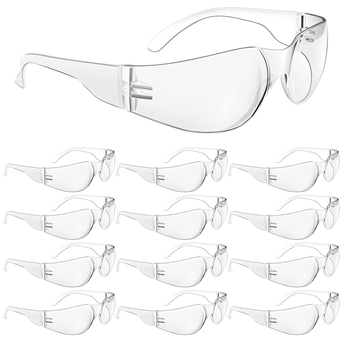 Serplex Safety Goggles for Work and Construction with 1.5mm Clear PC Lens | 12 Pairs