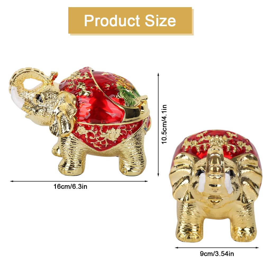 HASTHIP Vintage Metal Elephant Ashtray for Home and Office featuring Flip-up Lid | Smoke-Proof Decorative Gift