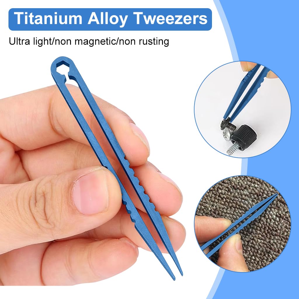 HASTHIP Tweezer for Electronics and Watch Repair featuring 3 in Precision Tips | TC4 Titanium Alloy