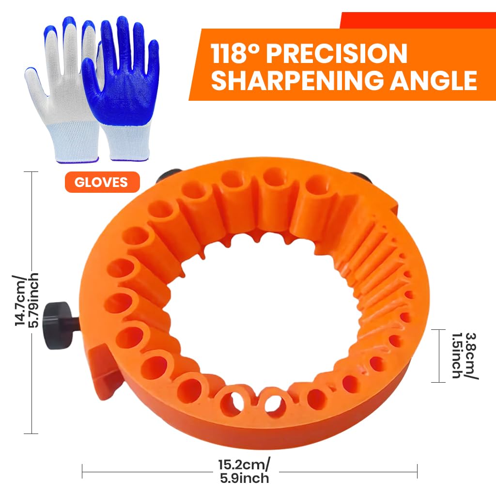 Serplex Drill Bit Sharpener for 2–13mm Bits with Multi Slot Design for 125mm Angle Grinder