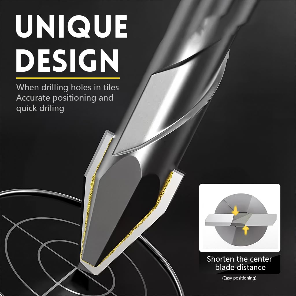 Serplex Cemented Carbide Drill Bits Set for Concrete and Masonry with 1/4 Inch Hex Shank | 8Pcs Sizes 6mm to 12mm