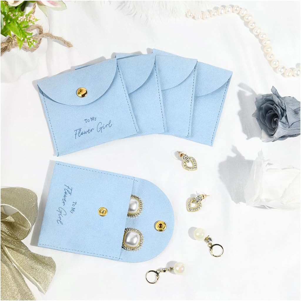 SANNIDHI Jewellery Organiser Pouch Set with Snap Button Closure 8 Pcs Velvet Bags for Travel | Gift Storage for Women