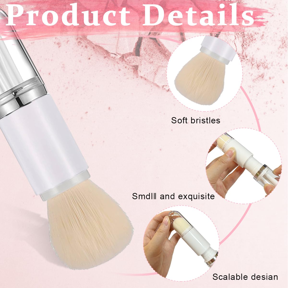 MAYCREATE Mini Makeup Brush Set for Travel featuring Retractable Capsule Case 13.7×2.8cm | Synthetic Fiber Brushes for Makeup Lovers