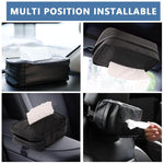 STHIRA® Car Tissue Holder, Universal Car Tissue Paper Holder PU Leather Car Tissue Box Holder Car Back Seat Hanging Tissue Box Holder for Car, Headrest Car Backseat Tissue Paper Box with Quick Relase Buckle