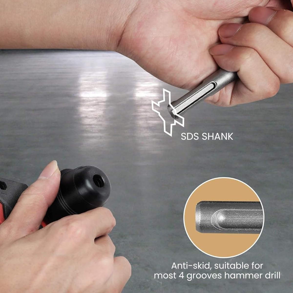 Serplex Alloy Twist Drill Bit Set for Concrete and Metalwork 4pcs 35cm | SDS Plus Shank