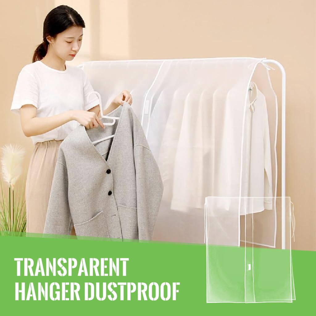 HASTHIP® Clothes Rack Cover, Garment Rack Cover Large PEVA Translucent Clothing Dustproof/Waterproof Cover for Suits, Coats, Sweaters, Shirts (Not Including Frame)