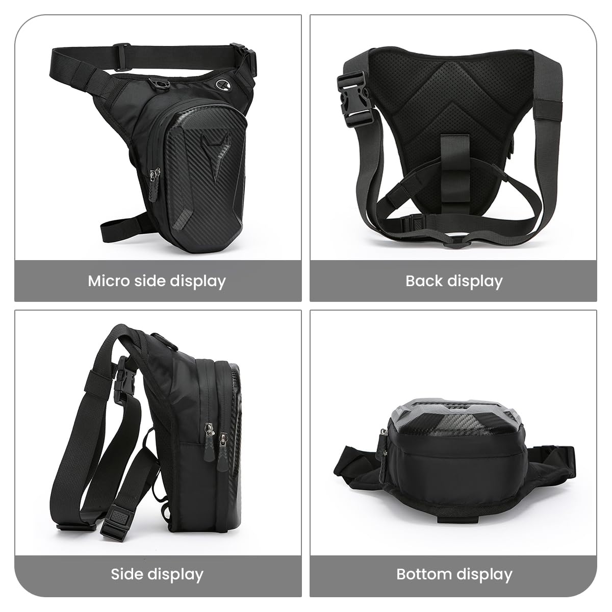 STHIRA Motorcycle Waist Drop Leg Bag for Outdoor Riding with Waterproof Hard Shell 26x8x26cm