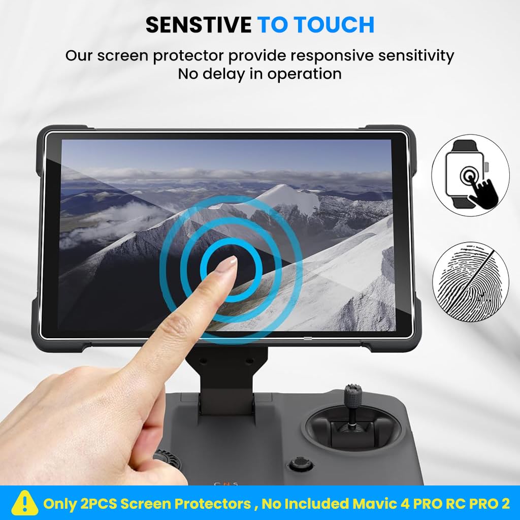 ZORBES Screen Protectors for Mavic 4 Pro RC Pro 2 featuring HD Tempered Glass & Anti-Glare | 2Pcs Bubble-Free Installation