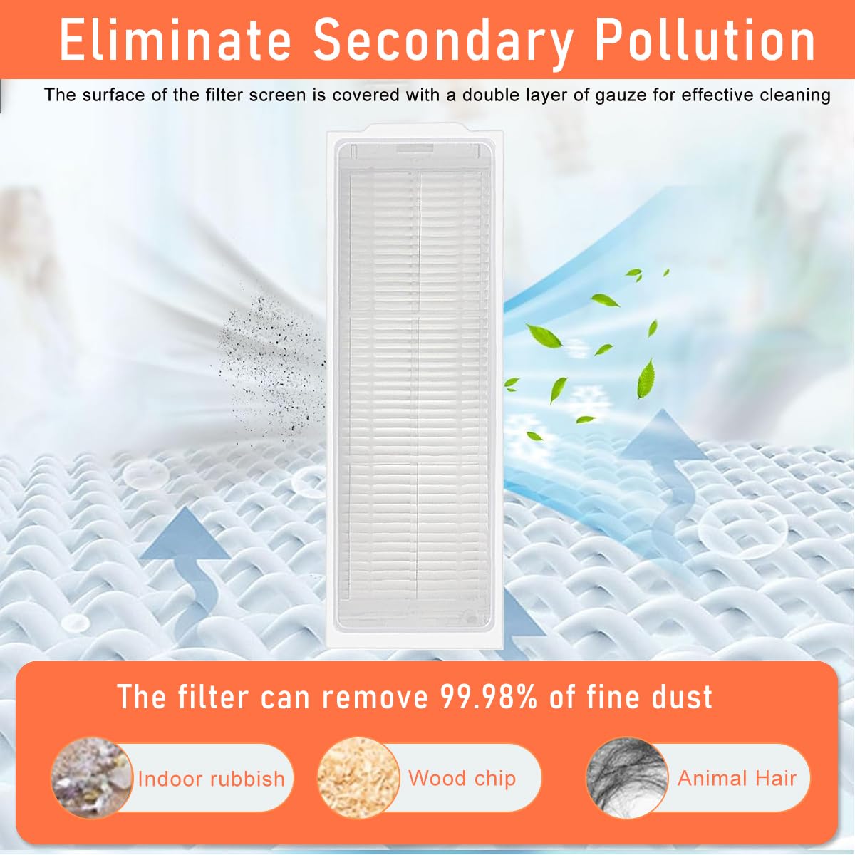 Verilux Sweeping Robot Accessories Set for Vacuum S10 with Main Side Brush Filter and Mop Cloth 3PCS