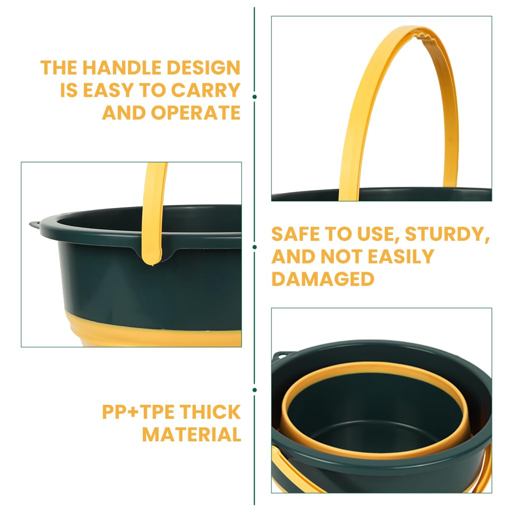 ZIBUYU Foldable Bucket for Camping and Travel featuring 10L Capacity and Leak-Proof Design
