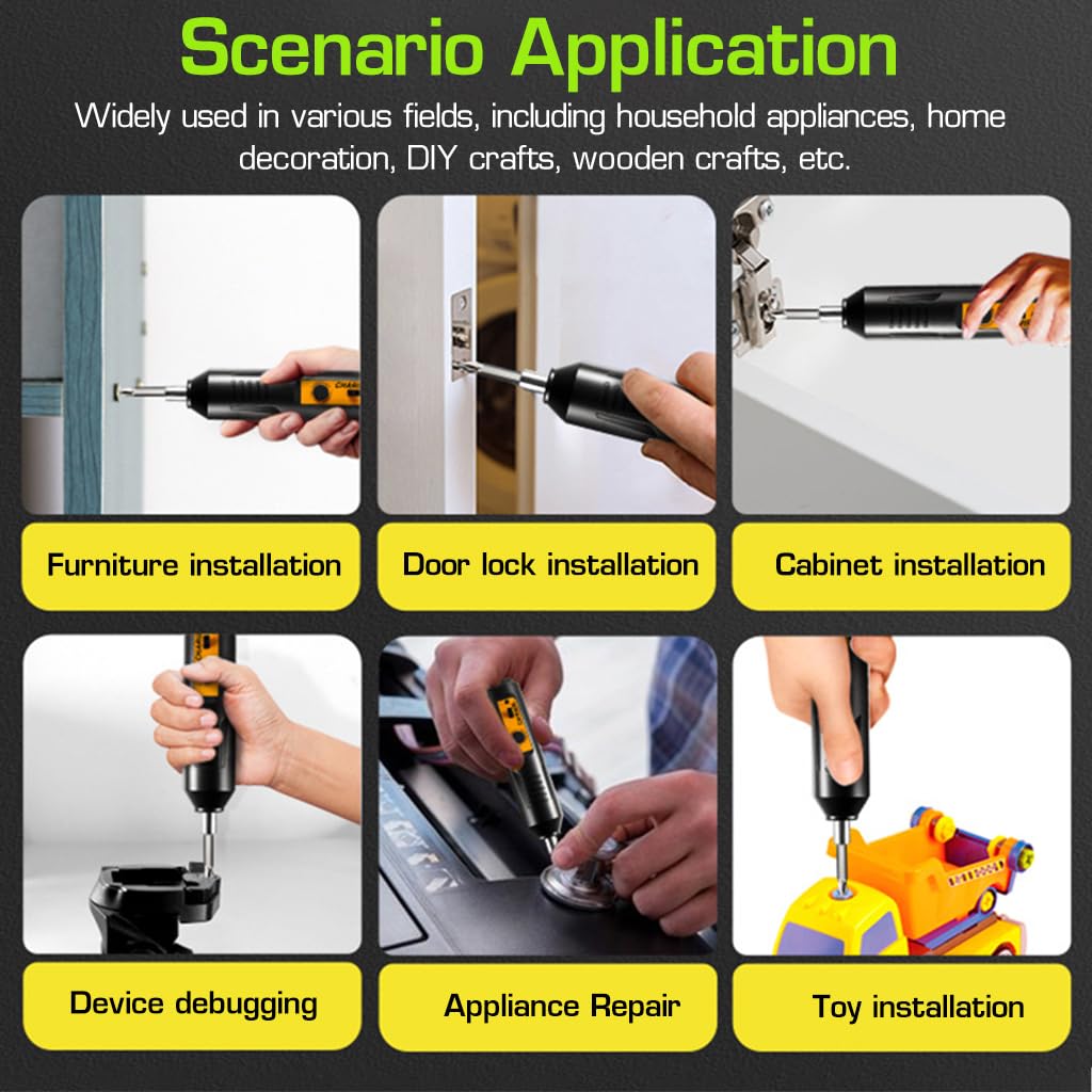 Serplex Electric Screwdriver Set for Home and DIY Use with 34 Bits and 3.5NM Torque | USB Rechargeable 3.6V Cordless Tool