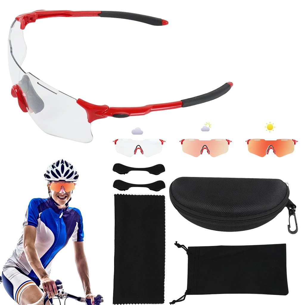 PROBEROS Photochromic Sports Sunglasses for Cycling and Running with UV400 Protection | Adaptive Unisex Outdoor Eyewear