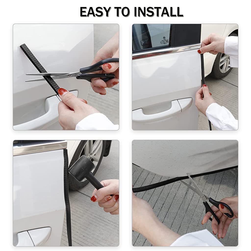 ZORBES Car Door Edge Guard for Cars and Trucks with Metal Sheet Fit | 33ft PVC Rubber Protection Strip