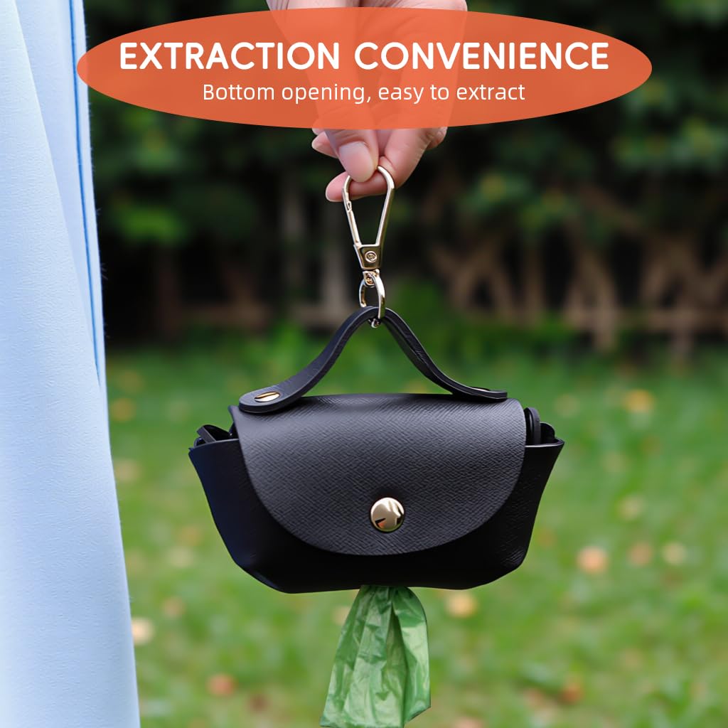 Qpets Dog Waste Bag Dispenser for Daily Walks with 9.5x8cm Compact Size and Metal Clasp