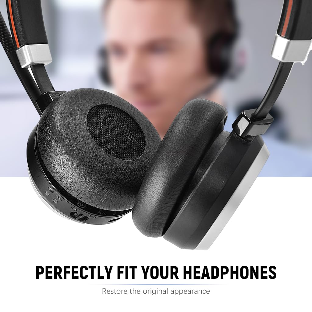 ZORBES Replacement Ear Pads for Jabra Evolve 20 30 40 65 with Protein Leather and Memory Foam | Enhanced Comfort and Noise Isolation