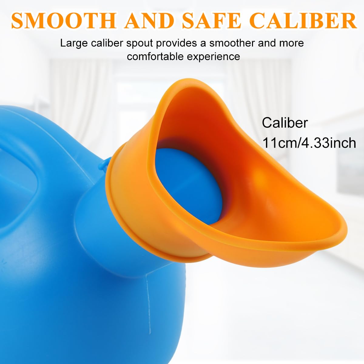 HANNEA Female Urinal Bottle for Bedside and Travel with 2000ml Capacity | Soft Rubber Rim