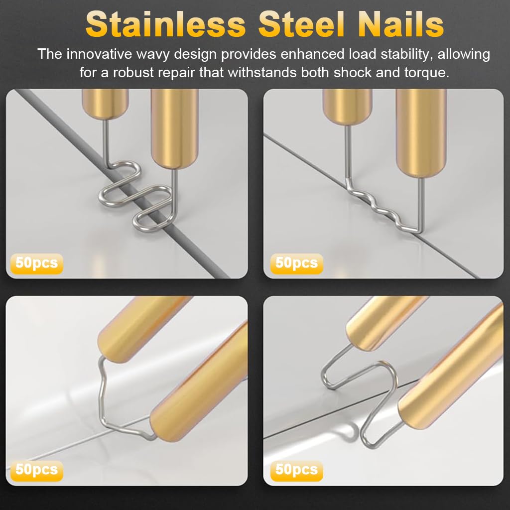 Serplex Plastic Welder Kit for Car Bumper and Kayak Repair with 100W Gun & 800 Staples | Portable DIY Set