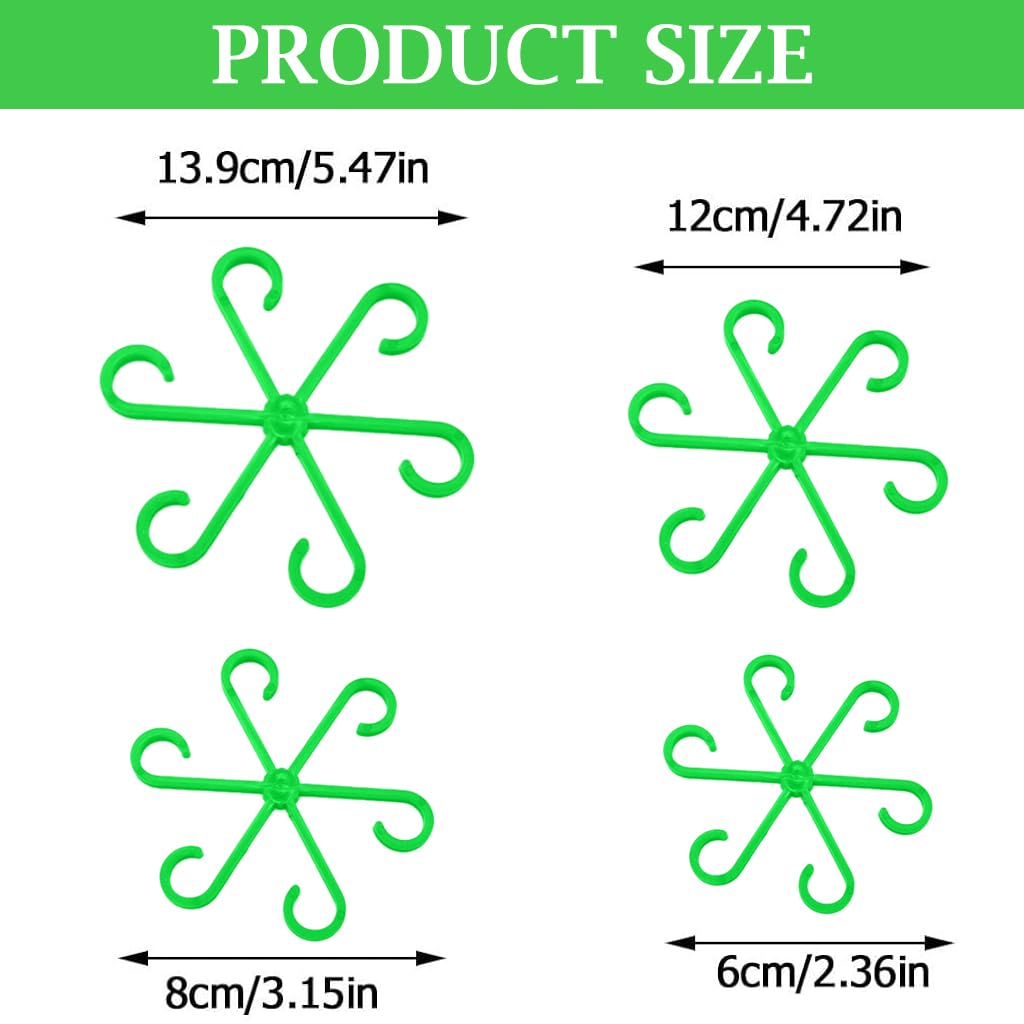 HASTHIP Plant Climbers for Indoor and Outdoor Use featuring 6-Claw Stem Holders 4 Pack | Plastic Support Rings for Climbing Plants