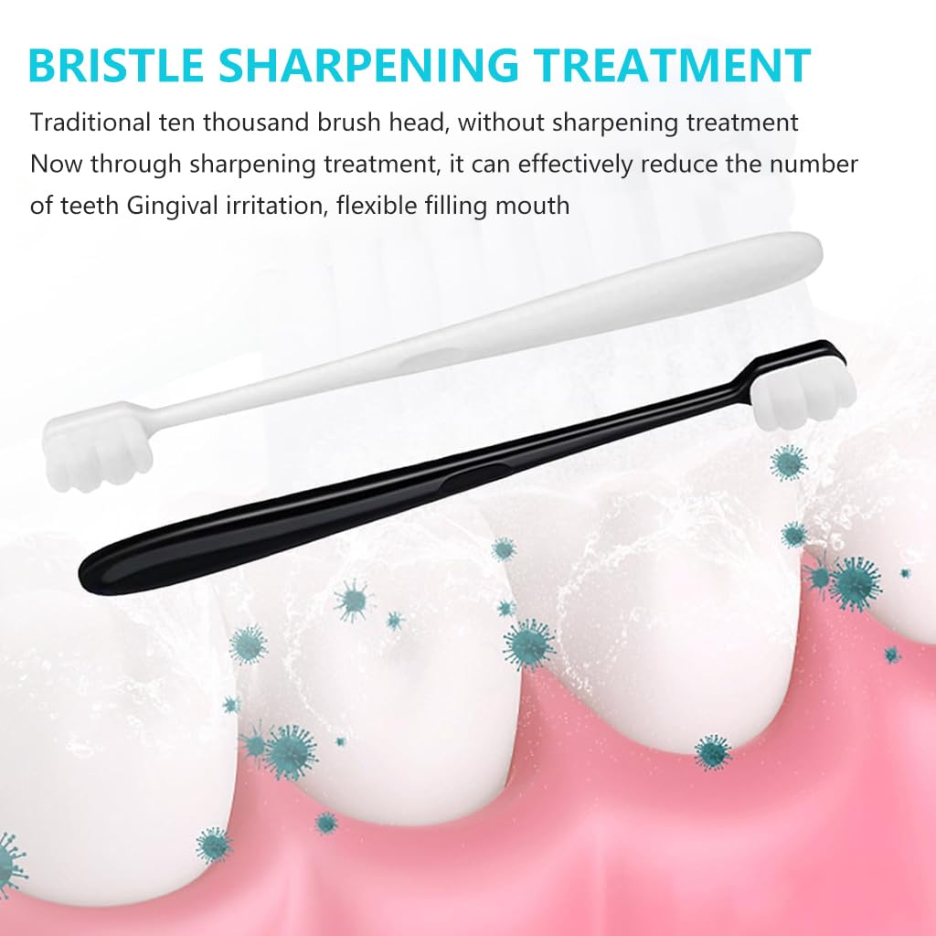 ZIBUYU Ultra Soft Toothbrushes for Sensitive Teeth with Wavy Bristles and PP Handle | Pack of 6
