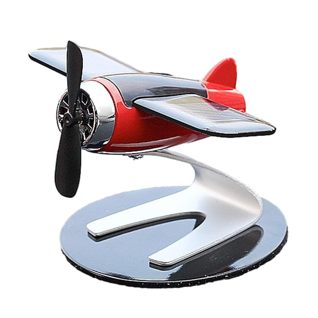 STHIRA® Vintage Helicopter Model Decor for Car Dash Board Solar Powered Small Airplane Dash Board Car Charm Car Fragrance Disffusers Fashion Swivel Propeller Air Plane Desk Decoration