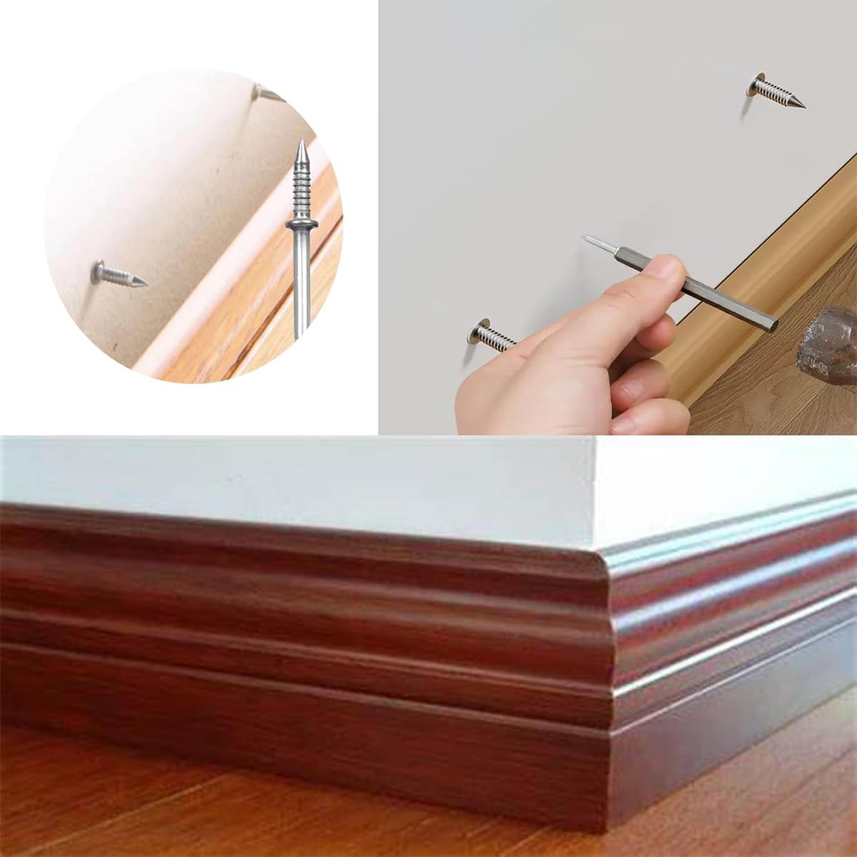 Serplex Traceless Nails for Wooden Border Installation with Double-Headed Design 200 pcs Stainless Steel | Ideal for Home Improvement