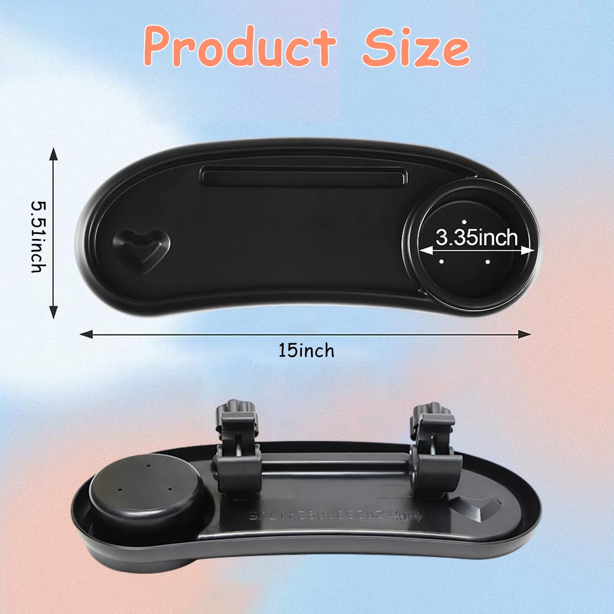 SNOWIE SOFT Baby Stroller Food Tray for Travel with 38×14cm Adjustable Claws and ABS Material | Cup and Phone Holder