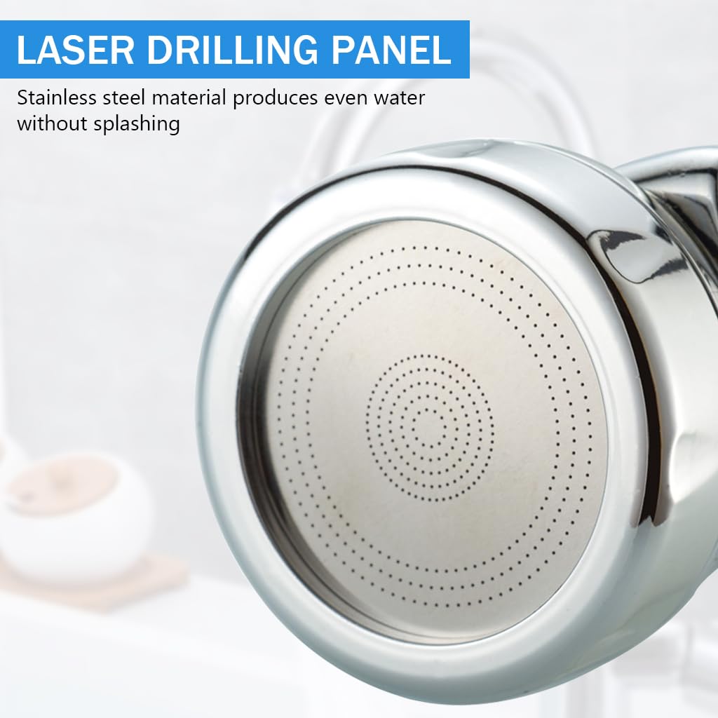 Supvox Sink Faucet Aerator for Kitchen with 360° Swivel and 3 Spray Modes | Silver ABS