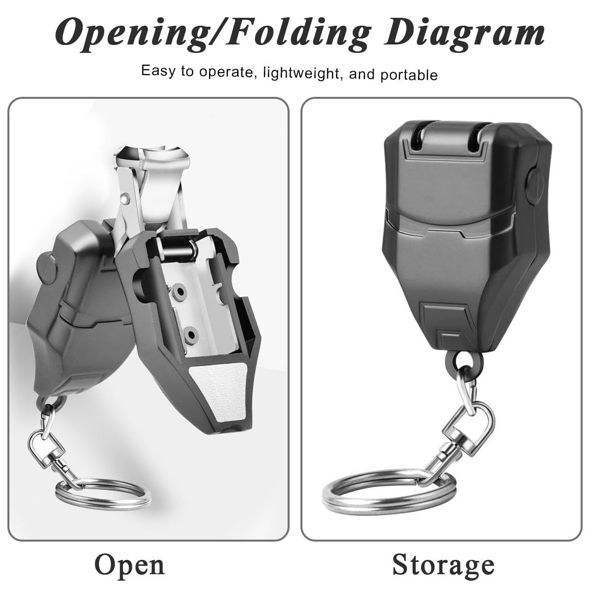 MAYCREATE Nail Cutter for Thick Nails with Foldable 4cm Keychain | Stainless Steel Trimmer