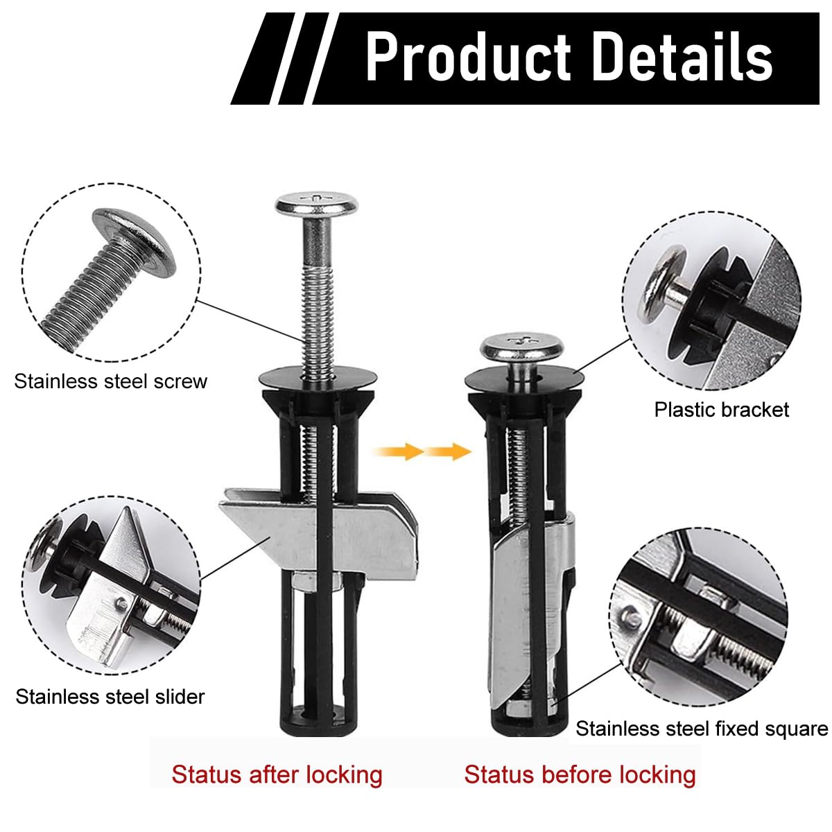 Serplex Toilet Seat Bolt Kit for Secure and Hygienic Installation Pack of 2 | Stainless Steel