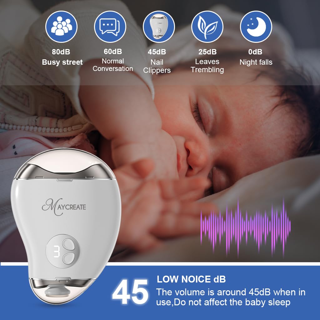 SNOWIE SOFT USB Baby Nail Trimmer with Dual Head 3 Speeds and LED Light | Rechargeable 500mAh